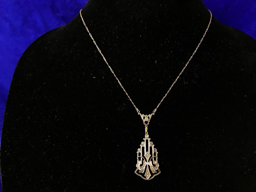 Vintage Sterling Silver Pendant Necklace 4.3g [Photo 3]