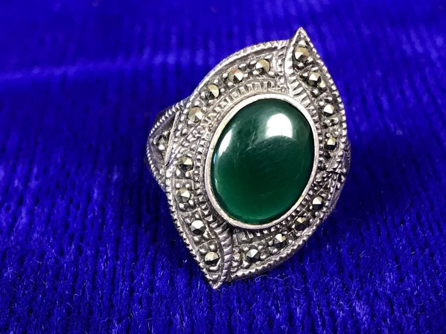 Vintage Signed Sterling Silver Ring 7g Size 8.25 [Photo 6]