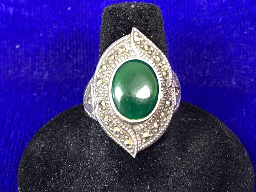 Vintage Signed Sterling Silver Ring 7g Size 8.25 [Photo 3]