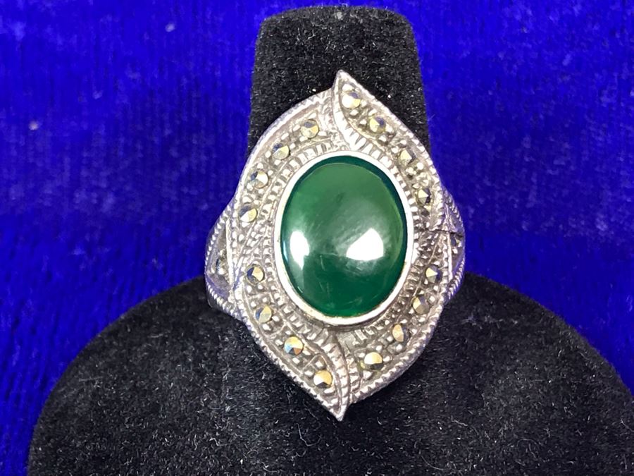 Vintage Signed Sterling Silver Ring 7g Size 8.25 [Photo 2]