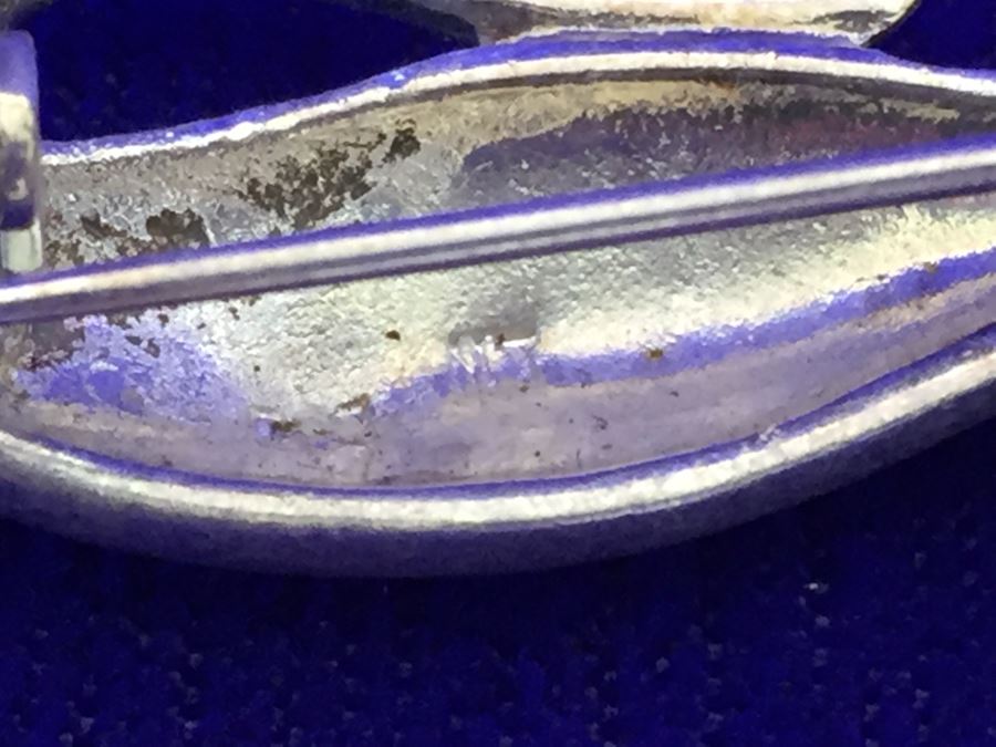 Vintage Sterling Silver Signed Cat And Frog Brooch Pin 15.8g [Photo 15]