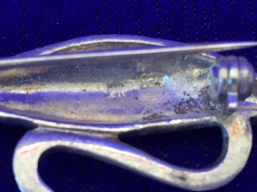 Vintage Sterling Silver Signed Cat And Frog Brooch Pin 15.8g [Photo 13]