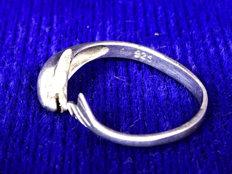 Sterling Silver Dolphin Ring Size 9.5 And Sterling Silver Whale Pendant 5.9g [Photo 5]