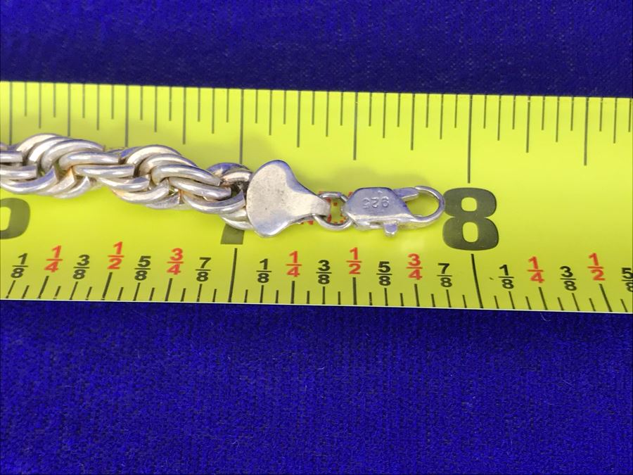 Vintage Sterling Silver Chunky Bracelet 8'L 20.4g [Photo 5]