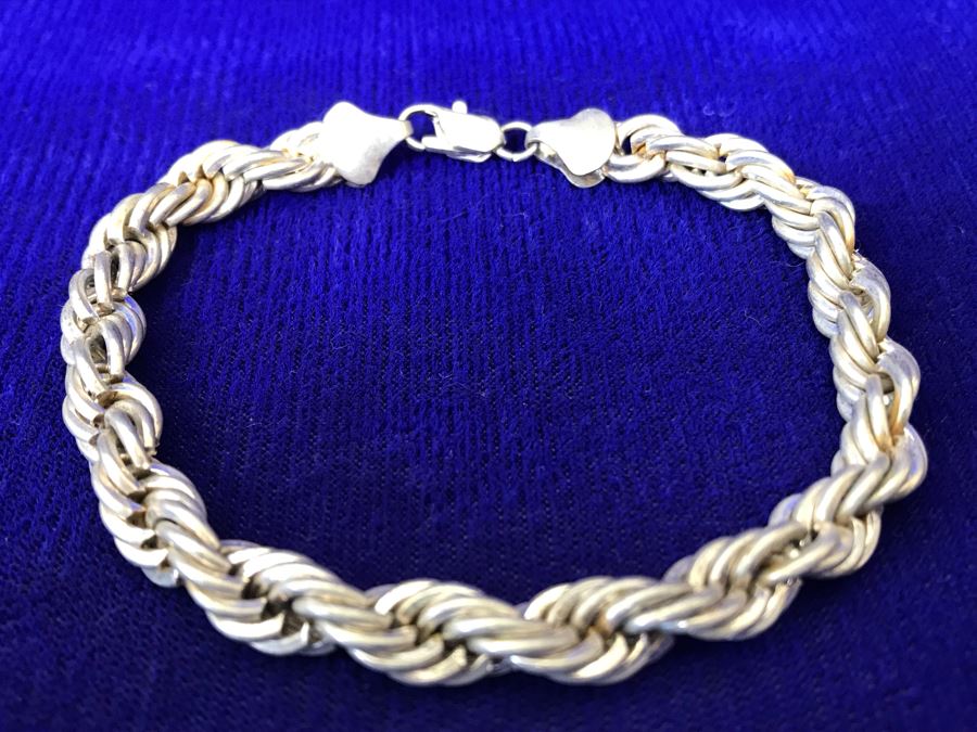 Vintage Sterling Silver Chunky Bracelet 8'L 20.4g [Photo 3]