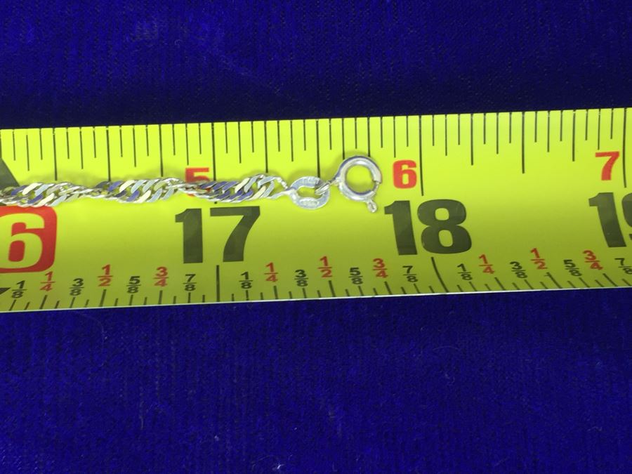 Pair Of Vintage Sterling Silver Italy 18' Necklaces 10.3g TW [Photo 4]