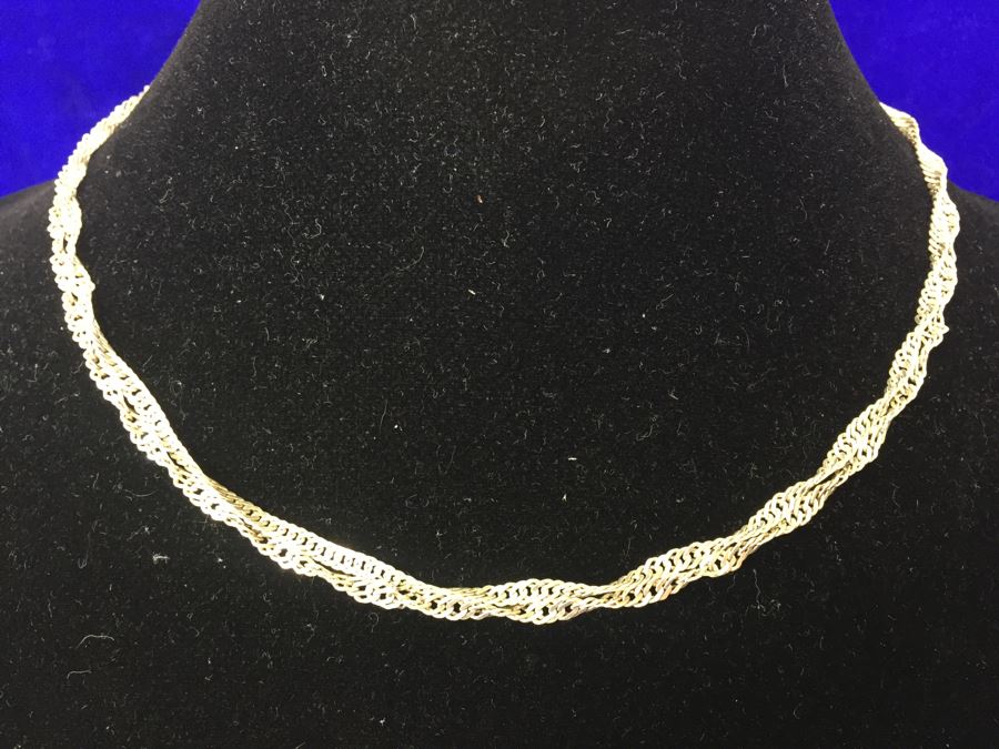 Pair Of Vintage Sterling Silver Italy 18' Necklaces 10.3g TW [Photo 2]