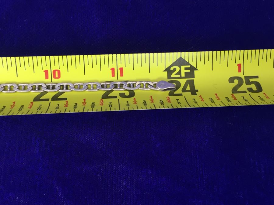 Vintage Sterling Silver Chain Necklace Italy 24'L 15g [Photo 5]