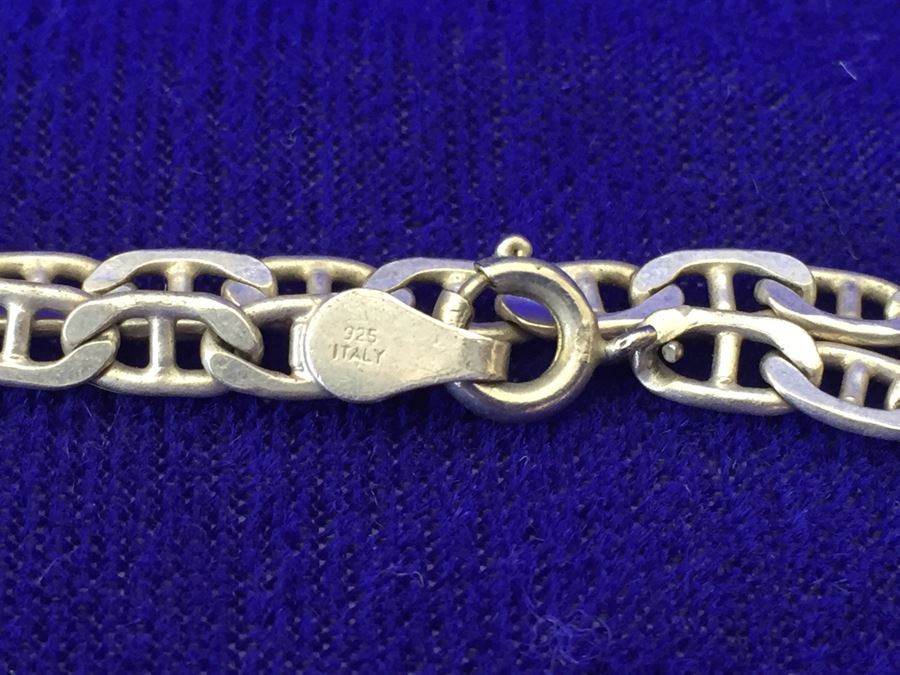 Vintage Sterling Silver Chain Necklace Italy 24'L 15g [Photo 2]