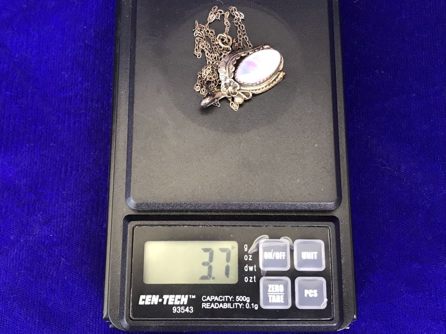 Vintage Sterling Silver Pendant With 18' Sterling Silver Chain Necklace 3.7g [Photo 6]