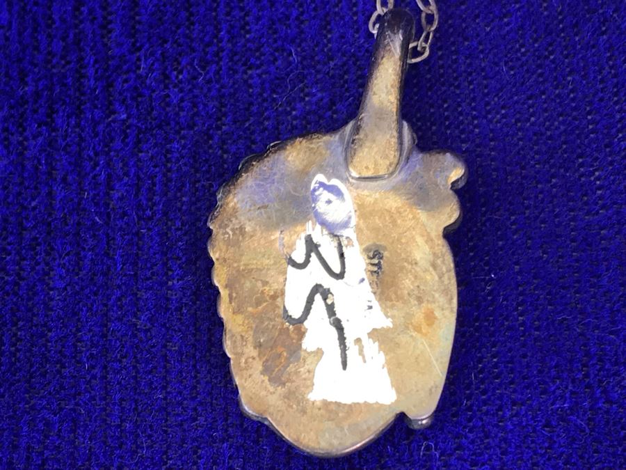 Vintage Sterling Silver Pendant With 18' Sterling Silver Chain Necklace 3.7g [Photo 4]