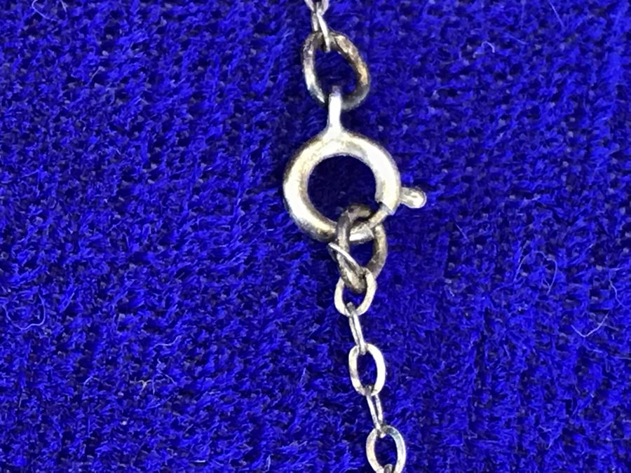 Vintage Sterling Silver Pendant With 18' Sterling Silver Chain Necklace 3.7g [Photo 5]