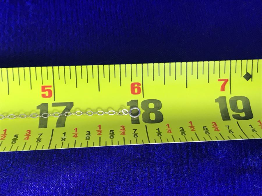 Vintage Sterling Silver 18' Chain Necklace With Pendant 1.9g [Photo 5]