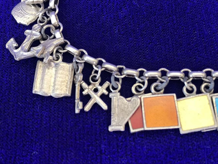 Vintage Sterling Silver Charm Bracelet 8' 14.4g [Photo 3]