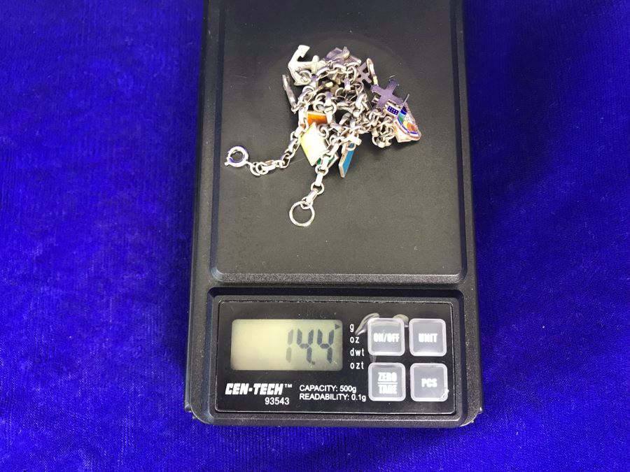 Vintage Sterling Silver Charm Bracelet 8' 14.4g [Photo 11]