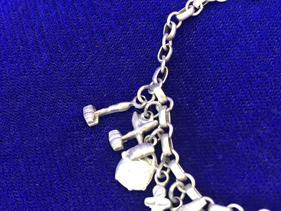 Vintage Sterling Silver Charm Bracelet 8' 14.4g [Photo 5]
