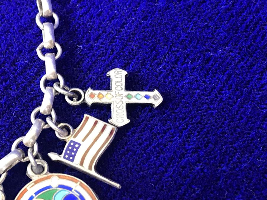 Vintage Sterling Silver Charm Bracelet 8' 14.4g [Photo 8]