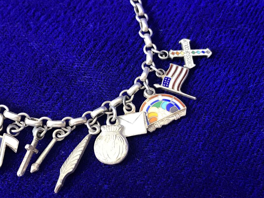 Vintage Sterling Silver Charm Bracelet 8' 14.4g [Photo 7]