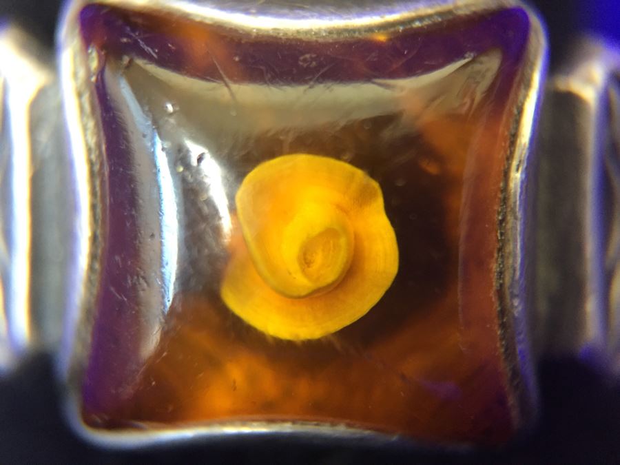 Vintage Signed Sterling Silver Amber Ring 3.1g Size 6.5 [Photo 11]