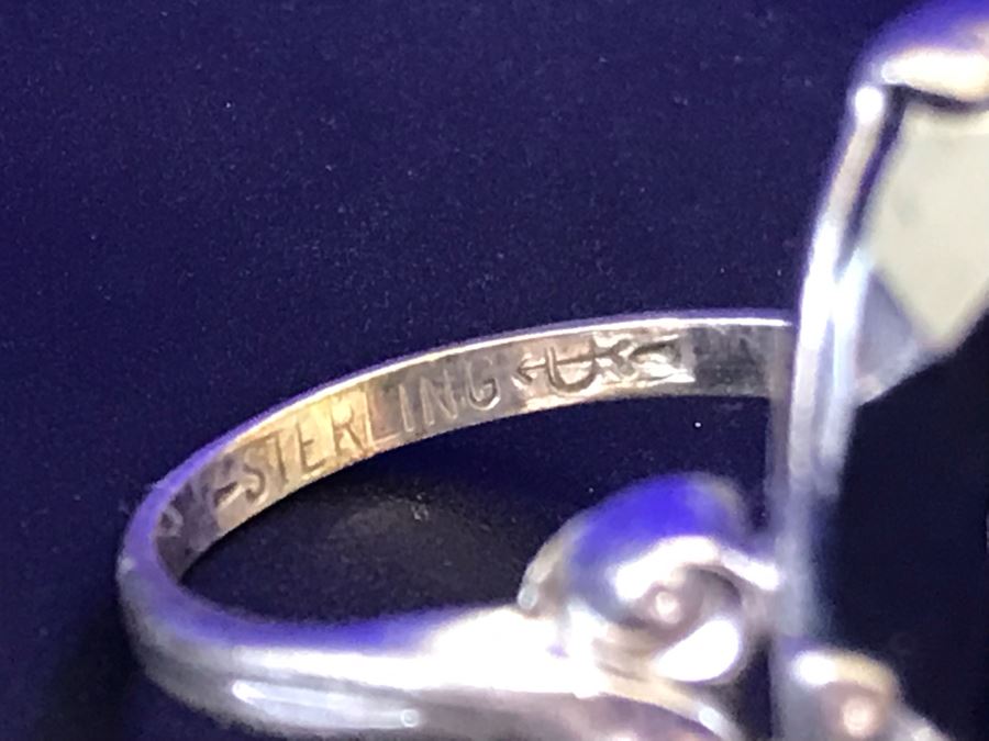 Vintage Signed Sterling Silver Ring 6.4g Size 7.5 [Photo 9]