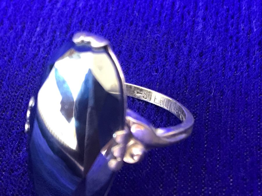 Vintage Signed Sterling Silver Ring 6.4g Size 7.5 [Photo 6]