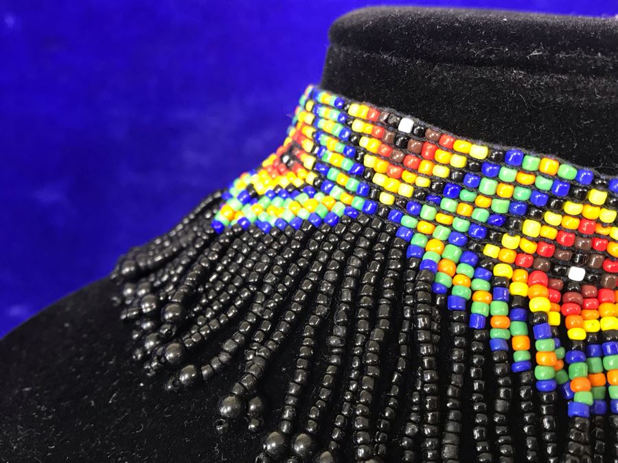 Beaded Long Tassle Choker Necklace [Photo 5]