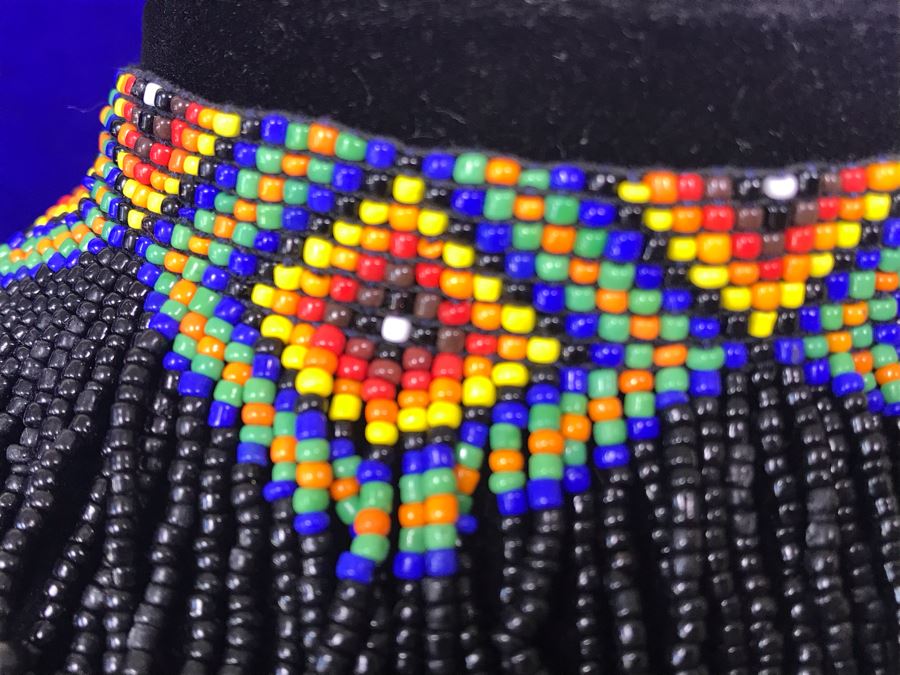 Beaded Long Tassle Choker Necklace [Photo 4]