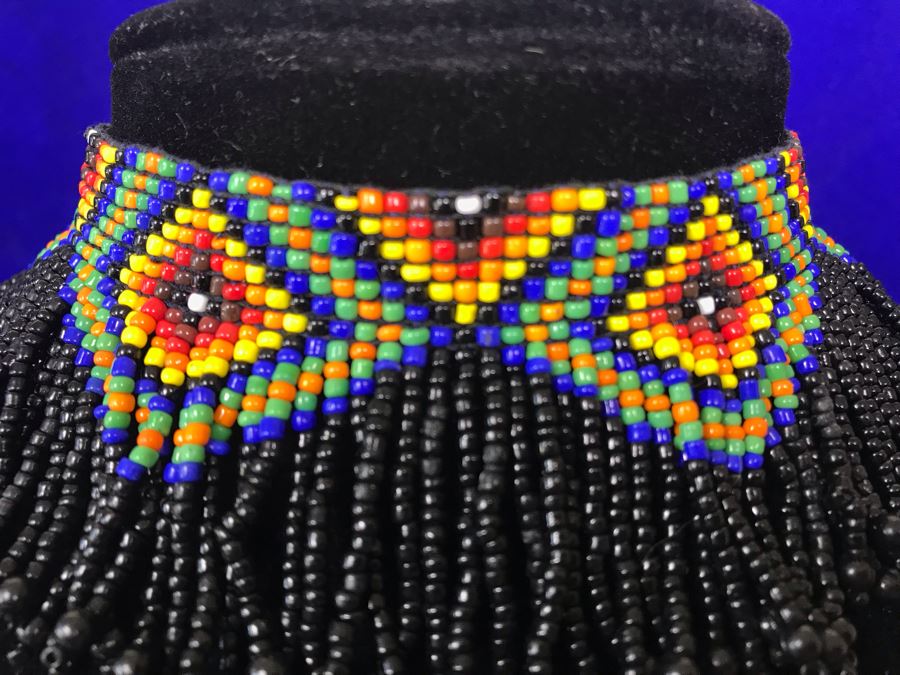 Beaded Long Tassle Choker Necklace [Photo 3]