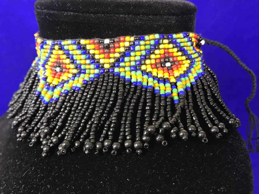 Beaded Long Tassle Choker Necklace [Photo 6]