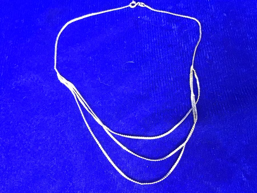 14K Gold Made In Italy Triple-Strand 14' Necklace 5.1g [Photo 6]