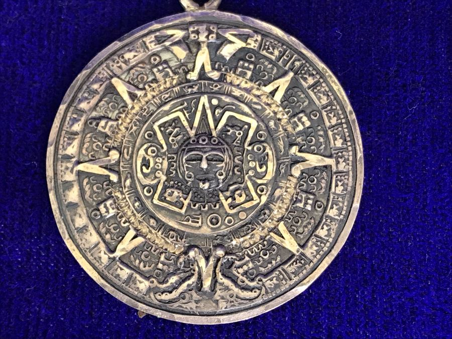 Vintage Sterling Silver Mexican Signed Pendant Necklace 8.6g [Photo 3]