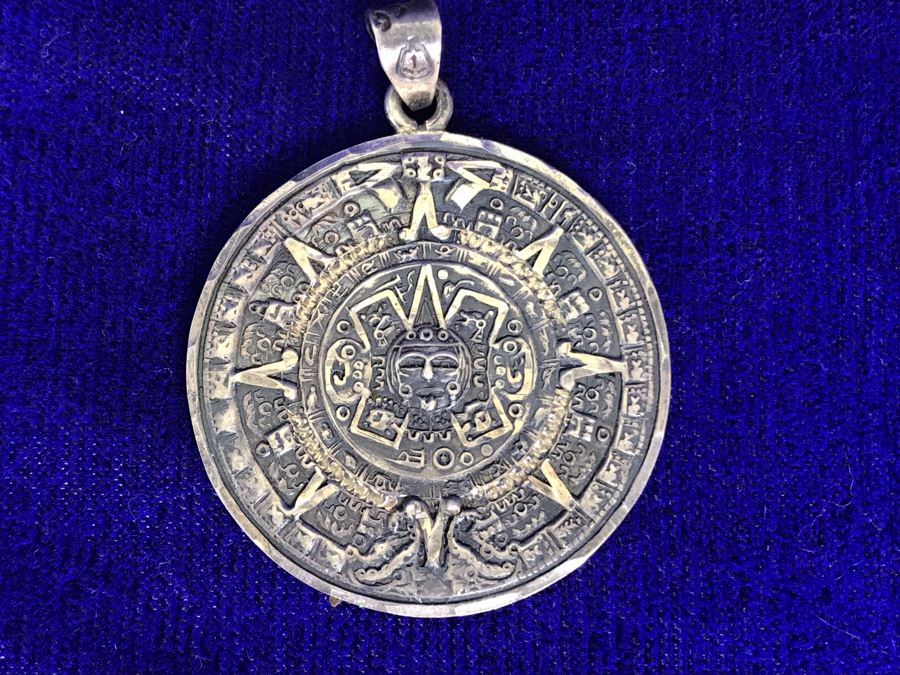 Vintage Sterling Silver Mexican Signed Pendant Necklace 8.6g [Photo 2]
