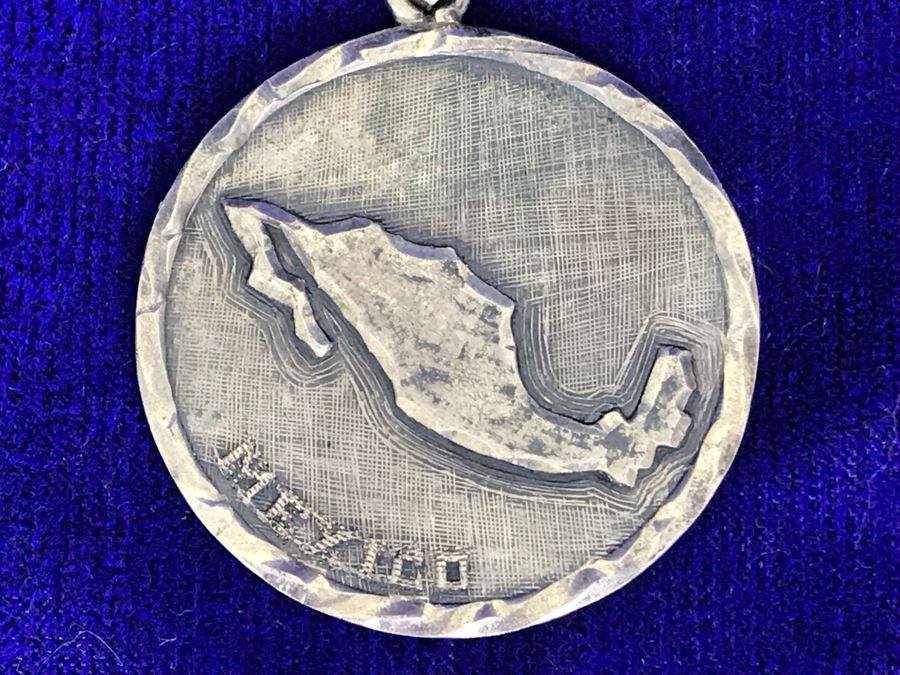 Vintage Sterling Silver Mexican Signed Pendant Necklace 8.6g [Photo 7]