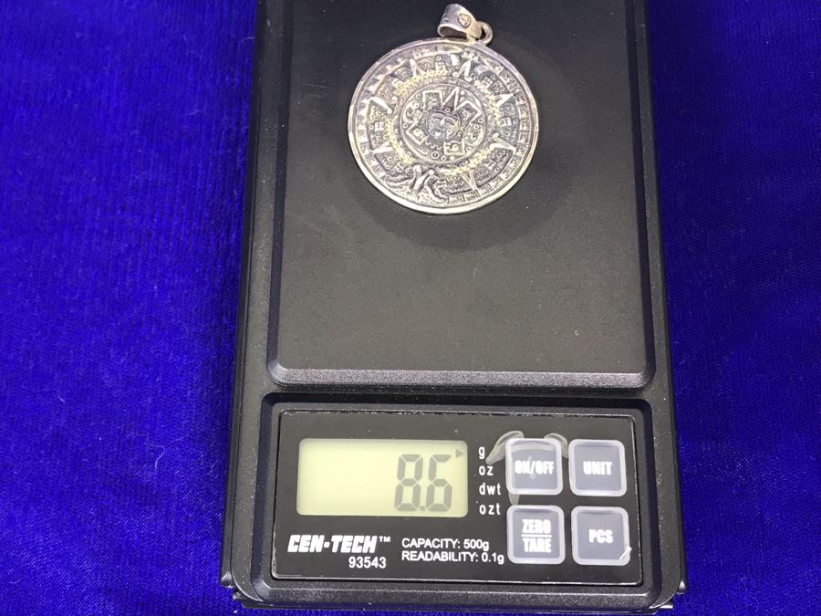 Vintage Sterling Silver Mexican Signed Pendant Necklace 8.6g [Photo 10]