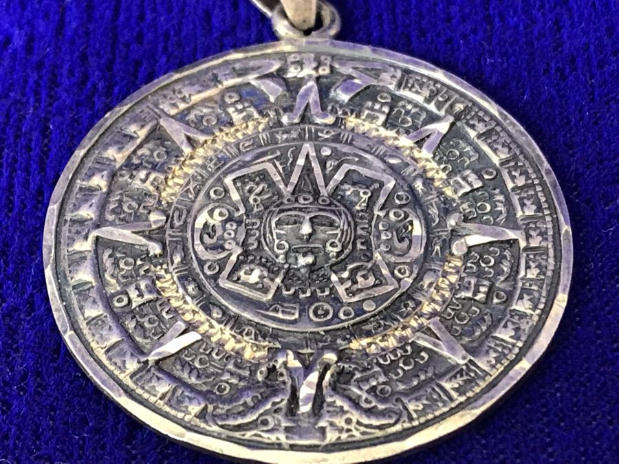 Vintage Sterling Silver Mexican Signed Pendant Necklace 8.6g [Photo 6]