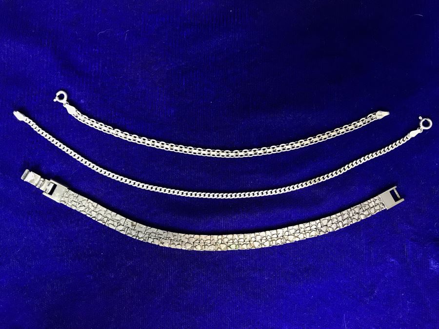 (3) Sterling Silver Bracelets 25.6g TW [Photo 1]