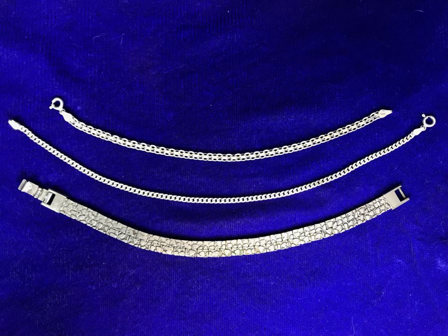 (3) Sterling Silver Bracelets 25.6g TW [Photo 3]