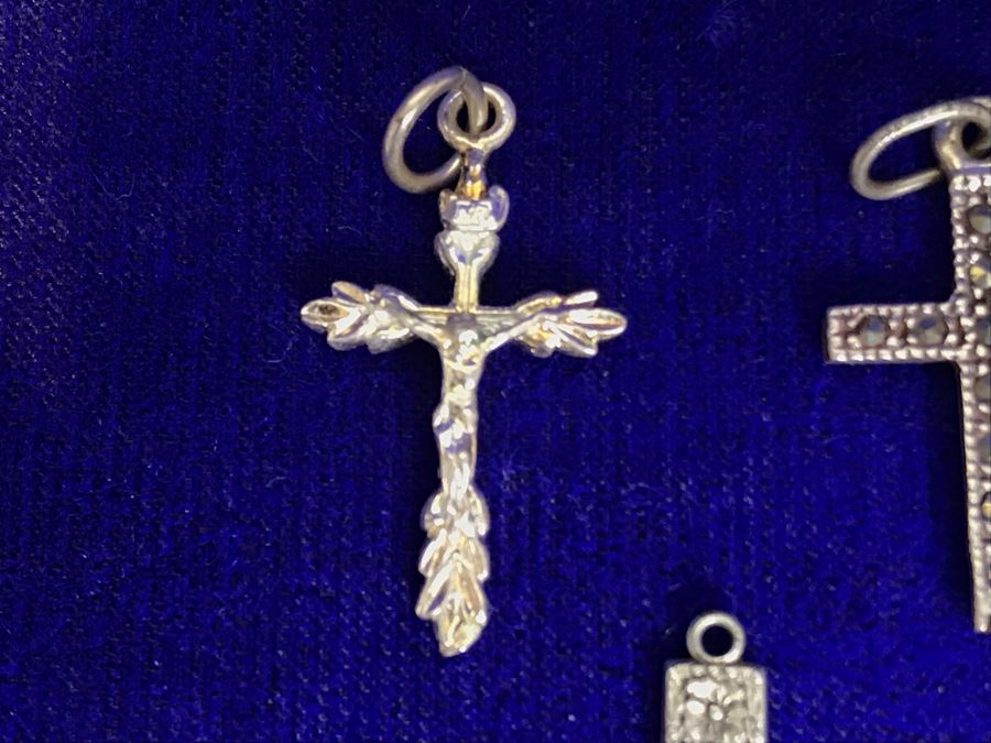 (8) Collecton Of Sterling Silver Crosses Pendants 10.6g [Photo 6]