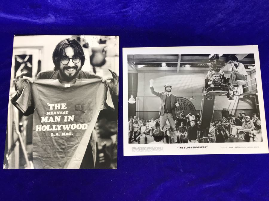 Vintage 1980 The Blues Brothers Movie Memorabilia 8 X 10 Photos John Landis Director Holding Up T-Shirt The Meanest Man In Hollywood L.A. Mag  [Photo 1]