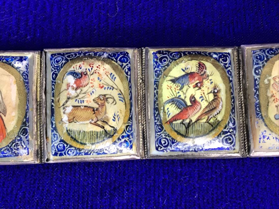 Vintage Handpainted Shell 8' Bracelet - One Hinge Needs Repair [Photo 4]