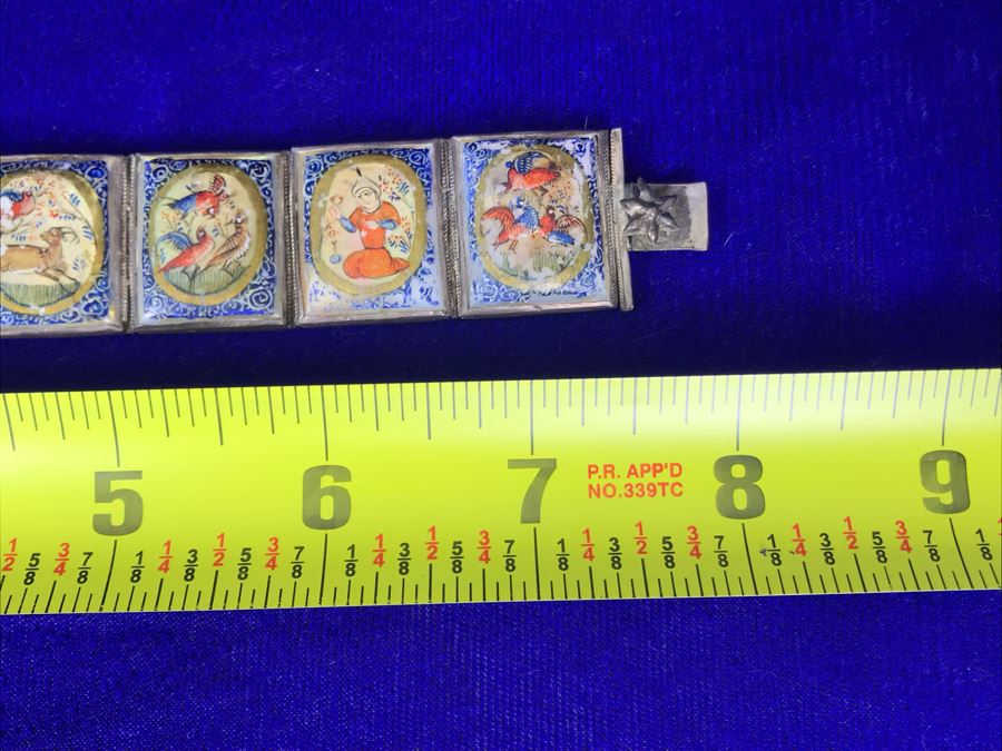 Vintage Handpainted Shell 8' Bracelet - One Hinge Needs Repair [Photo 12]