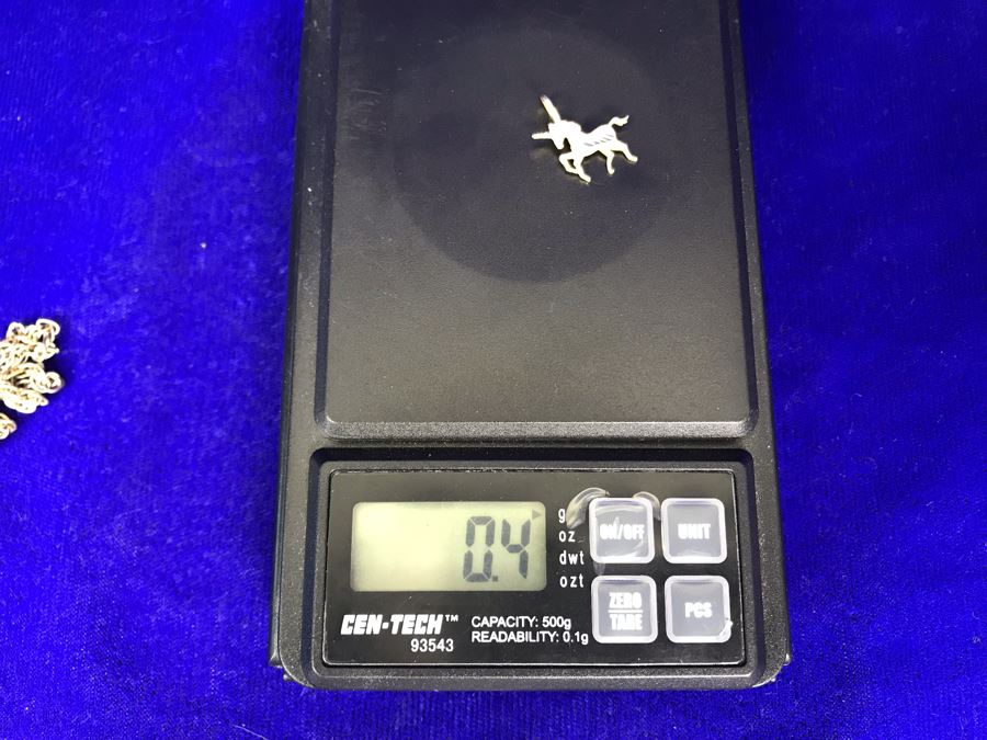 14K Gold Unicorn Pendant (0.4g) And 10K Gold Chain Necklace And 40 Years Of Service Pin (7.5g) [Photo 10]