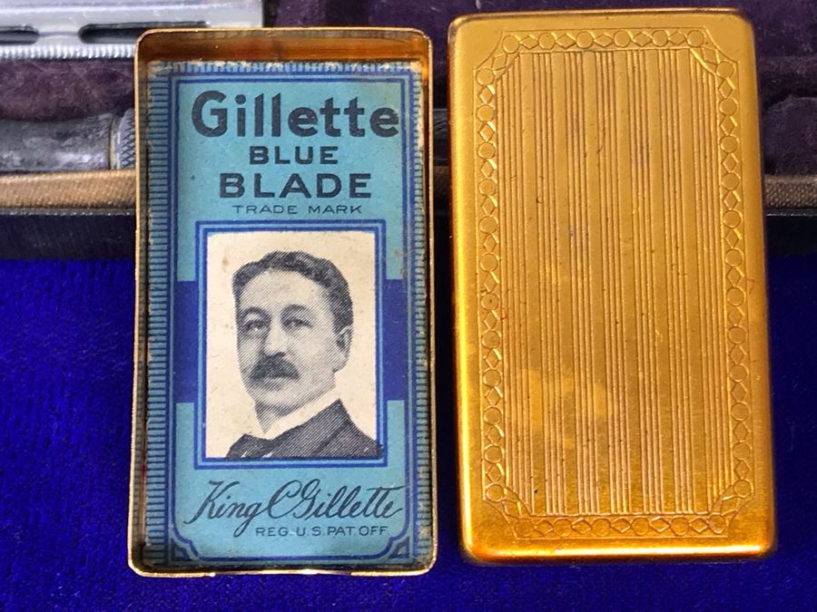Collection Of Vintage Razors Including Vintage Straight Razor And Vintage Gillette Razor With Blades In Vintage Case (Upper Right) [Photo 12]