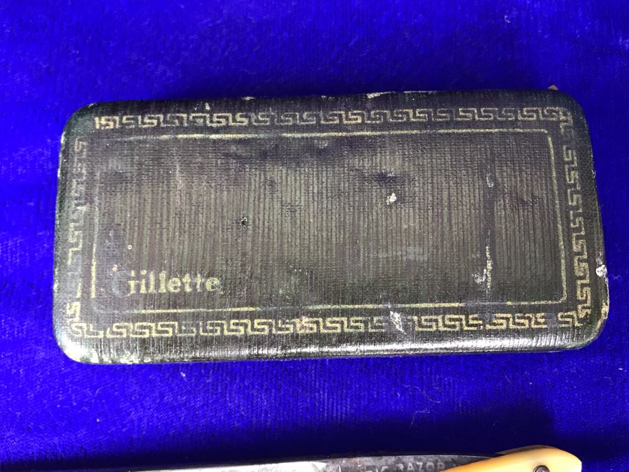 Collection Of Vintage Razors Including Vintage Straight Razor And Vintage Gillette Razor With Blades In Vintage Case (Upper Right) [Photo 13]