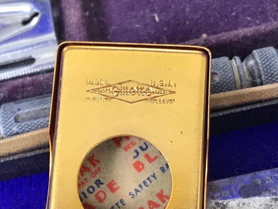Collection Of Vintage Razors Including Vintage Straight Razor And Vintage Gillette Razor With Blades In Vintage Case (Upper Right) [Photo 11]
