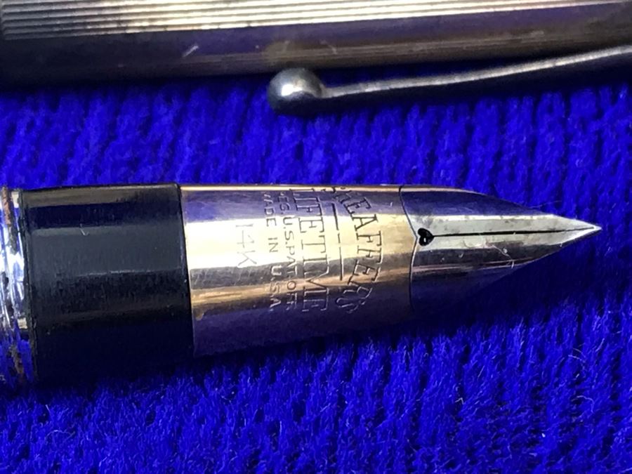 Vintage 14K Gold Sheaffer's Fountain Pen, Cross Ballpoint Pen And Leroy Adjustable Scriber Lettering Kit With Box  [Photo 5]
