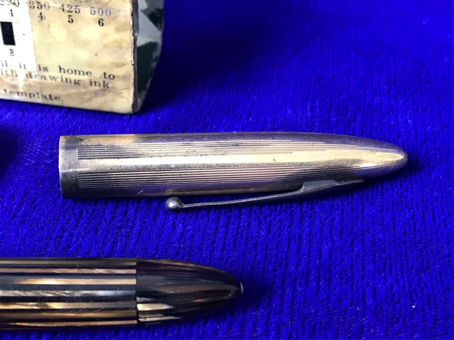 Vintage 14K Gold Sheaffer's Fountain Pen, Cross Ballpoint Pen And Leroy Adjustable Scriber Lettering Kit With Box  [Photo 8]