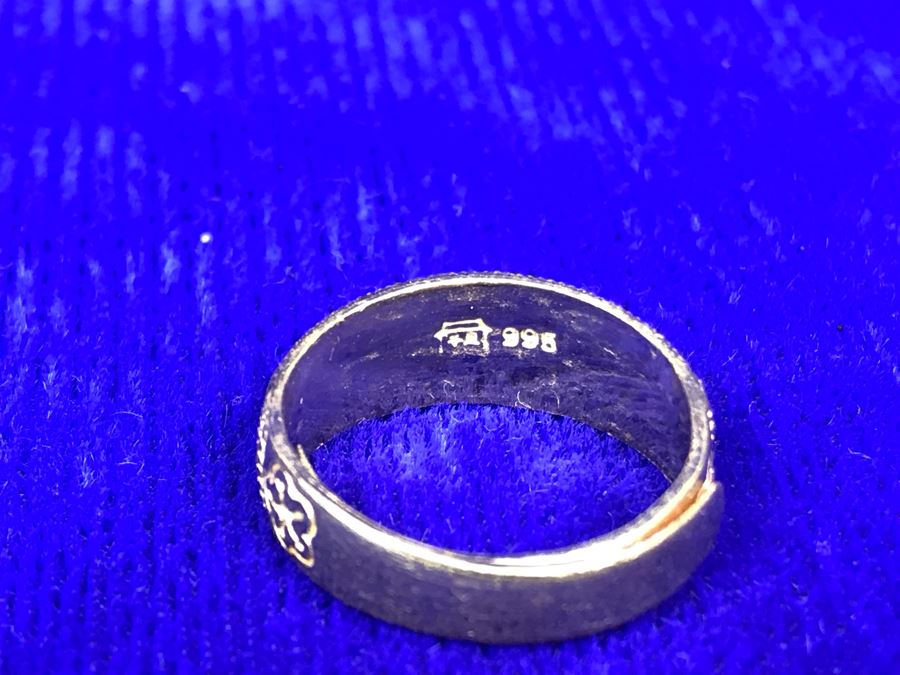 JUST ADDED - 24K 995 Gold Signed Asian Ring Size 6 Heavy 7.9g [Photo 12]