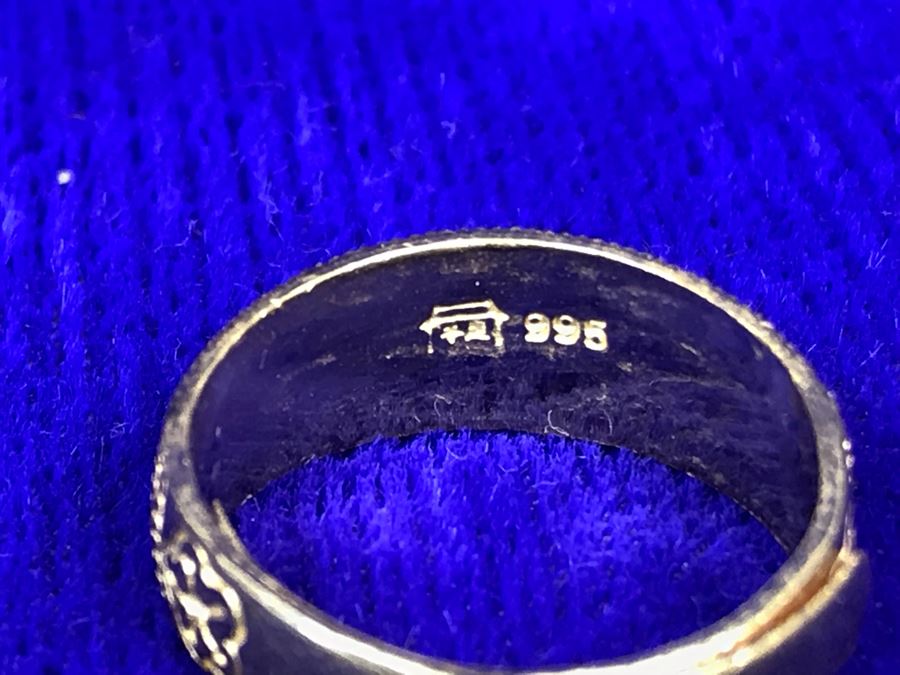 JUST ADDED - 24K 995 Gold Signed Asian Ring Size 6 Heavy 7.9g [Photo 11]