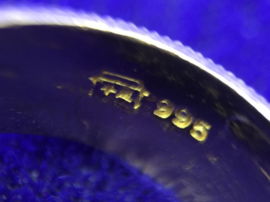 JUST ADDED - 24K 995 Gold Signed Asian Ring Size 6 Heavy 7.9g [Photo 17]